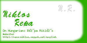 miklos repa business card